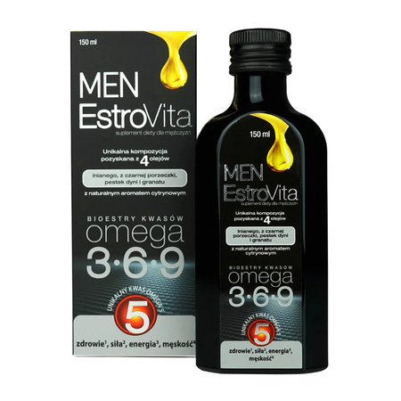 EstroVita MEN kwasy omega 3 5 6 9 dla mężczyzn 150 ml Pachnidełko