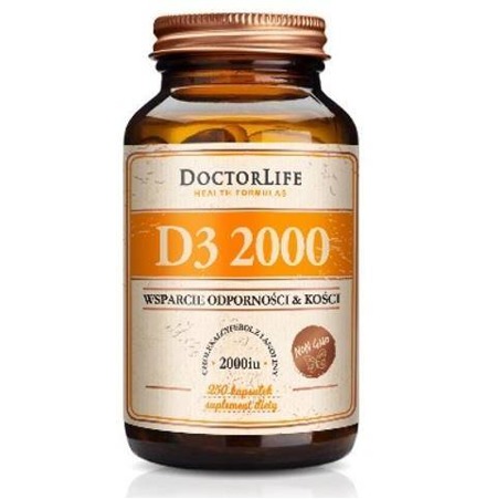 D3 2000 cholekalcyferol z lanoliny 2000iu suplement diety 250 kapsułek