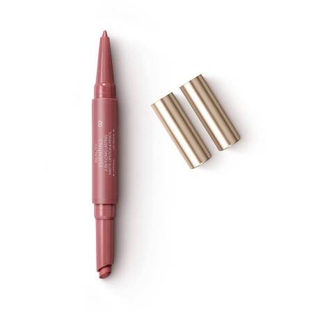KIKO Milano Beauty Essentials 2-In-1 Long Lasting Matte Lipstick & Pencil 02 Hearty Brown 0.9g