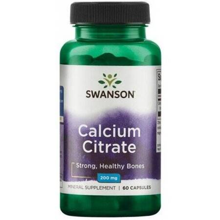 Swanson Calcium Citrate (Cytrynian wapnia) 200mg 60 kapsułek