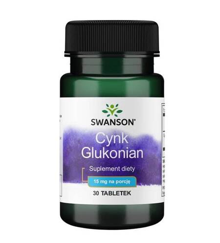 Swanson Cynk glukonian 30mg 30 tabletek