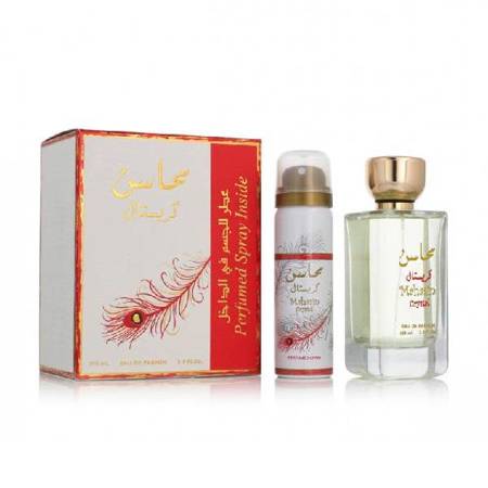 lattafa mahasin crystal woda perfumowana 100 ml   zestaw