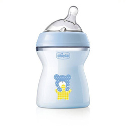 NaturalFeeling butelka plastikowa ze smoczkiem silikonowym przepływ średni 2m+ Niebieska 250ml