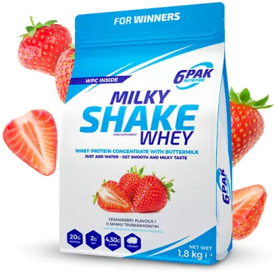 6PAK Milky Shake Whey 700g białko WPC o smaku truskawkowym