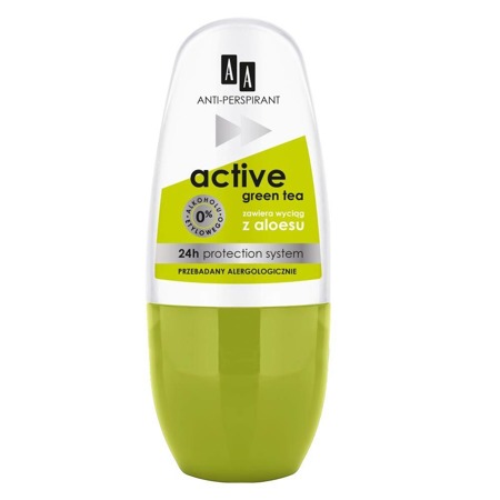 AA Active Anti-Perspirant 24h dezodorant roll-on Green Tea 50ml