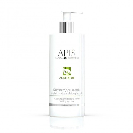 APIS Acne-Stop Cleansing Antibacterial Lotion oczyszczające mleczko antybakteryjne z zieloną herbatą 500ml