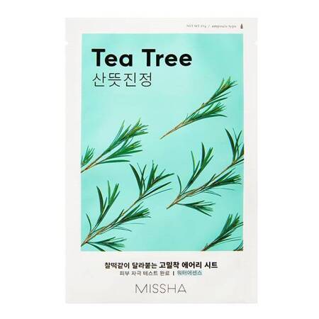 Airy Fit Sheet Mask łagodząca maseczka w płachcie z ekstraktem z drzewa herbacianego Tea Tree 19ml