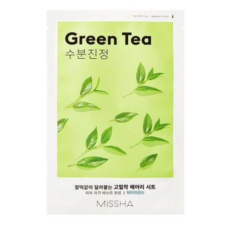 Airy Fit Sheet Mask oczyszczająca maseczka w płachcie z ekstraktem z zielonej herbaty Green Tea 19ml