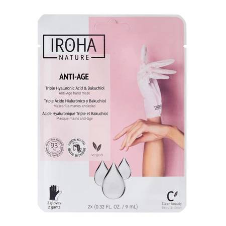 Anti-Age Hand Mask przeciwstarzeniowa maska do rąk w formie rękawic Triple Hyaluronic Acid & Bakuchiol 2x9ml