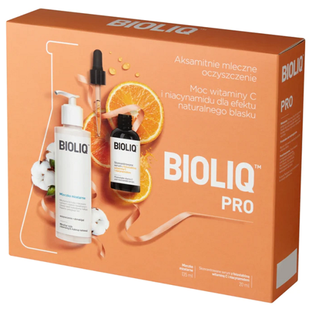 BIOLIQ Pro serum z fotostabilną witaminą C i nacynamidem 20ml + Mleczko micelarne 135ml