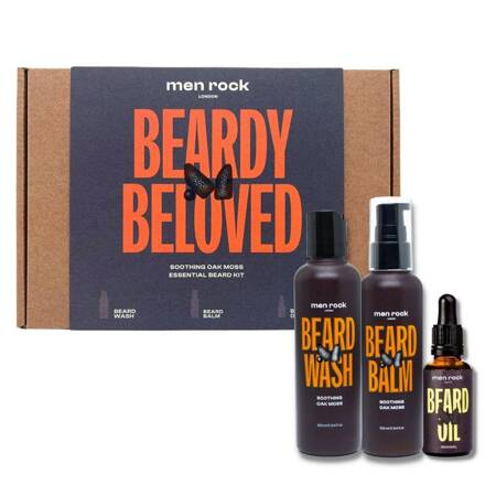 Beardy Beloved Soothing Oak Moss zestaw szampon do brody 100ml + balsam do brody 100ml + olejek do brody 30ml