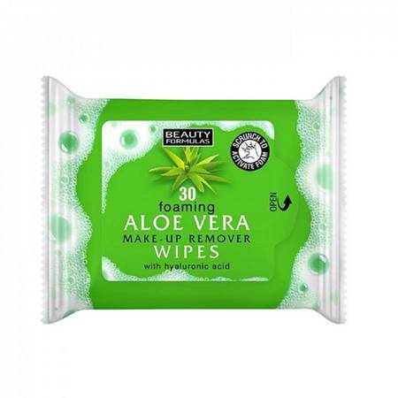 Beauty Formulas  Aloe Vera Make-Up Remover Wipes 30szt.