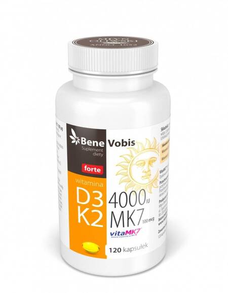 Bene Vobis Witamina D3 FORTE 4000IU + K2 MK7 100mcg 120 kaps