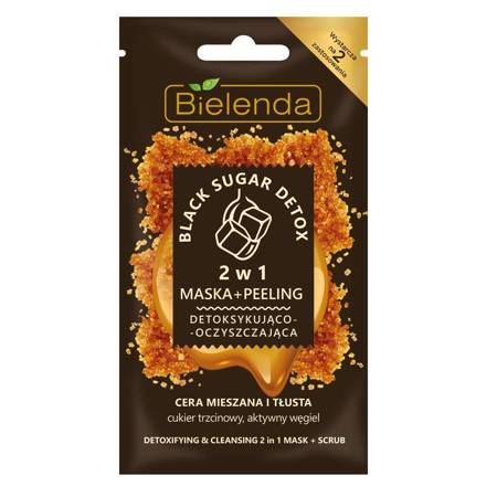 Bielenda Black Sugar Detox maska+peeling 2w1 detoksykująco-oczyszczająca 8g