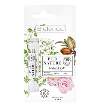 Bielenda Eco Nature balsam do ust nawilżający Mleczko migdałowe & Jaśmin & Róża 10g