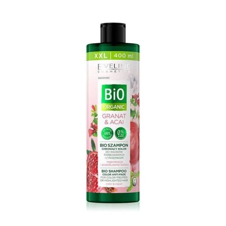 Bio Organic bioszampon chroniący kolor do włosów farbowanych i z pasemkami Granat & Acai 400ml