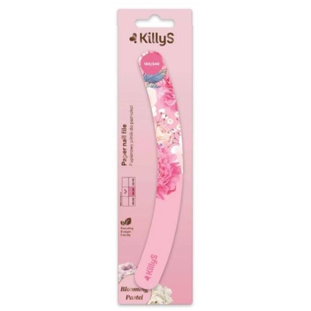 Blooming Pastel Paper Nail File papierowy pilnik do paznokci banan 180/240 Różowy