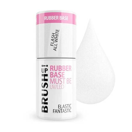 BrushUp! Rubber Base baza hybrydowa do paznokci Flash All White 5g