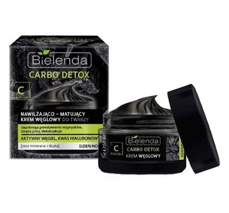 Carbo Detox nawilżająco-matujący krem węglowy do twarzy dla cery mieszanej i tłustej dzień/noc 50ml