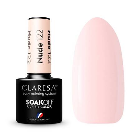 Claresa Soak Off UV/LED Nude lakier hybrydowy 122 5g