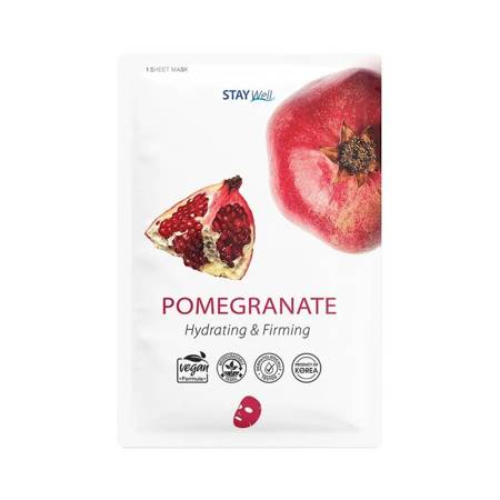 Climate Neutral Face Mask nawilżająca i ujędrniająca maska na twarz w płachcie Pomegranate 23g