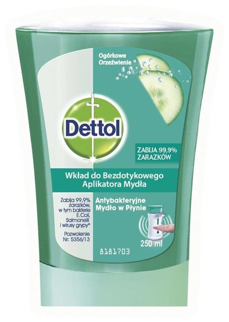 Dettol mydło w płynie bezdotykowe Ogórkowe Orzeźwienie uzupełnienie