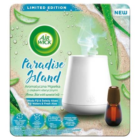 Essential Mist Aroma Paradise Island automatyczny odświeżacz powietrza + wkład o zapachu wody fiji i świeżego aloesu 20ml