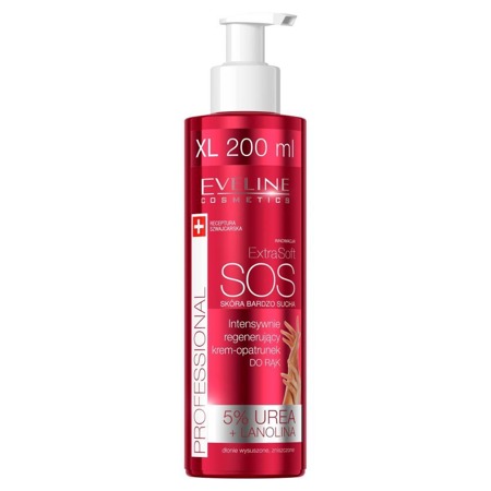 Eveline Extra Soft SOS intensywnie regenerujący krem-opatrunek do rąk 5% urea + lanolina 200ml