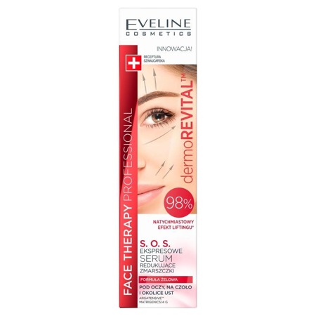 Eveline Face Therapy Professional Dermorevital S.O.S. ekspresowe serum redukujące zmarszczki pod oczy na czoło i okolice ust 15ml