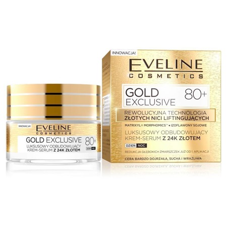 Eveline Gold Exclusive 80+ krem-serum z 24k złotem 50ml