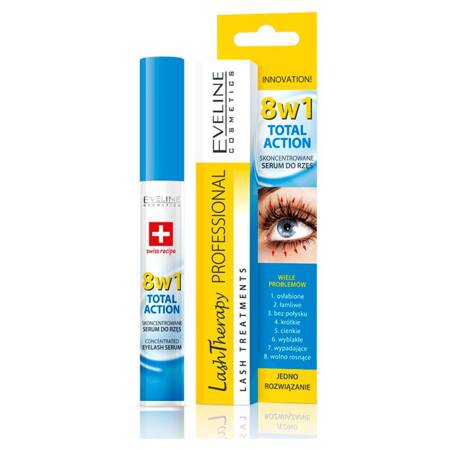 Eveline Lash Therapy Professional 8w1 Total Action skoncentrowane serum do rzęs 8x10ml