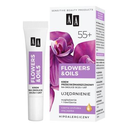 Flowers&Oils 55+ Ujędrnienie krem przeciwzmarszczkowy na okolice oczu i ust 15ml