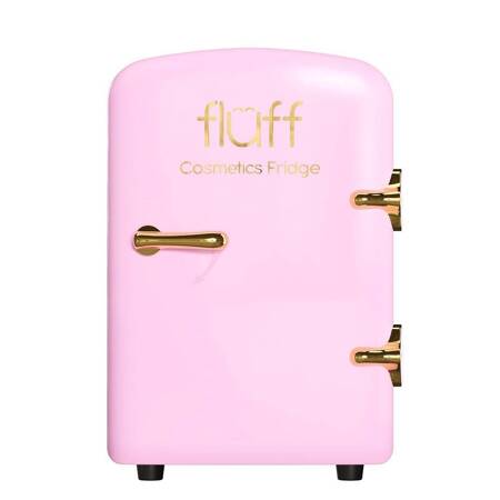 Fluff Cosmetics Fridge lodówka kosmetyczna ze złotym logo Różowa