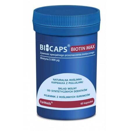 ForMeds Bicaps Biotin MAX - Biotyna 60 kapsułek wegańskich