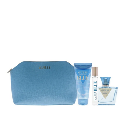 GUESS Seductive Blue EDT 75ml + EDT 15ml + BL 100ml + COSMETICS BAG