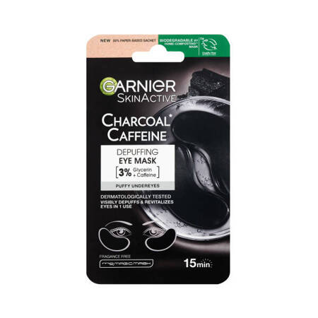 Garnier Charcoal + Caffeine płatki pod oczy 5g