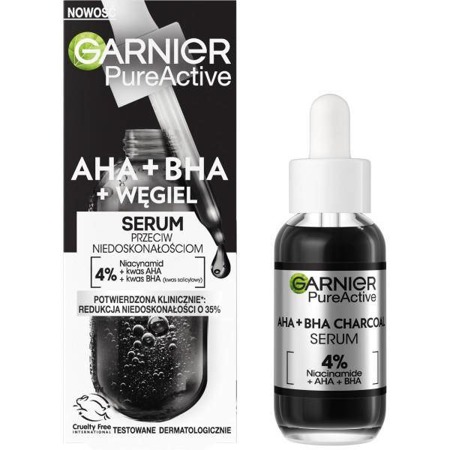 Garnier Pure Active serum przeciw niedoskonałościom AHA + BHA + Węgiel 30ml