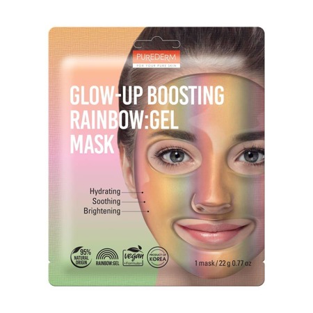 Glow-Up Boosting Rainbow wegańska hydrożelowa maska na twarz 22g