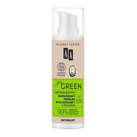 Go Green antybakteryjny nawilżający podkład wygładzający z selerem Naturalny Natural 30ml