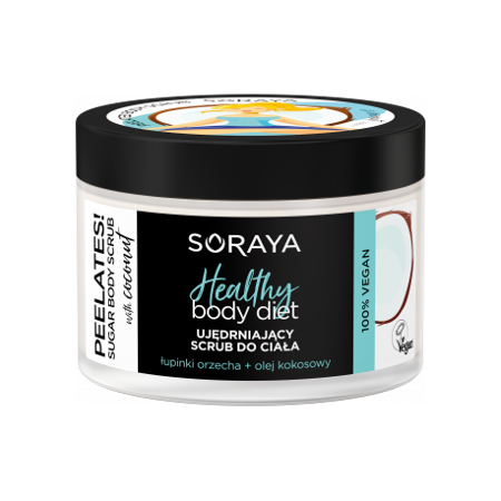 Healthy Body Diet Peelates intensywnie ujędrniający scrub do ciała z łupinkami orzecha i olejkiem kokosowym 200g