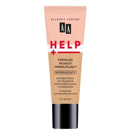 Help podkład kojąco-nawilżający niebrudzący 03 Beige 30ml