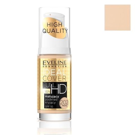 High Quality Ideal Cover Full HD matujący podkład kryjący SPF10  202 Pastel 30ml