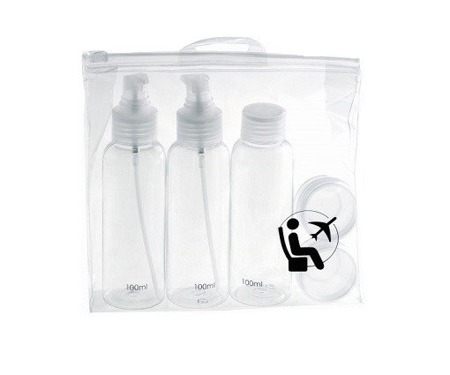 INTER VION Travel Cosmetic Container Kit podróżny zestaw pojemników na kosmetyki 5szt