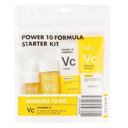 IT'S SKIN Power 10 Formula Radiance To Go Vc  Effector 12ml + Toner 52ml + Cream 35ml+ Ballancing Cleanser 35ml