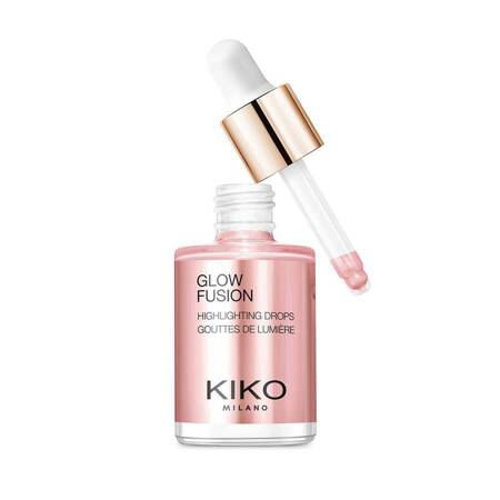 KIKO Milano Glow Fusion Highlighting Drops metaliczny rozświetlacz do twarzy w płynie 01 Platinium Rose 10ml