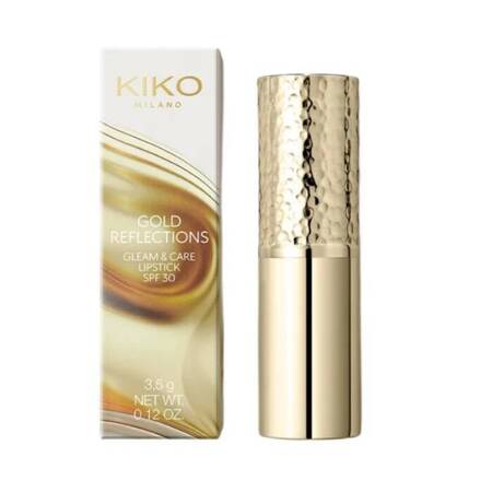 KIKO Milano Gold Reflections Gleam & Care Lipstick SPF30 kremowa odżywcza pomadka do ust 01 Elegant Nude 3.5g