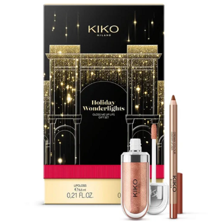 KIKO Milano Holiday Wonderlights Gloss Me Up Lips Gift zestaw 02 Stylish Hazelnut