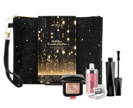 KIKO Milano Holiday Wonderlights Total Look Make Up Gift Set zestaw metaliczny cień do powiek 3g + tusz do rzęs 11ml + błyszczyk do ust 6.5ml 