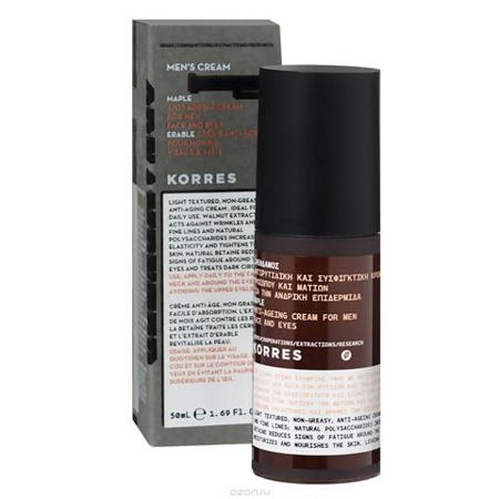 KORRES Men's Cream Maple Anti-Ageing Cream krem przeciwzmarszczkowy do twarzy i pod oczy z syropem klonowym 50ml