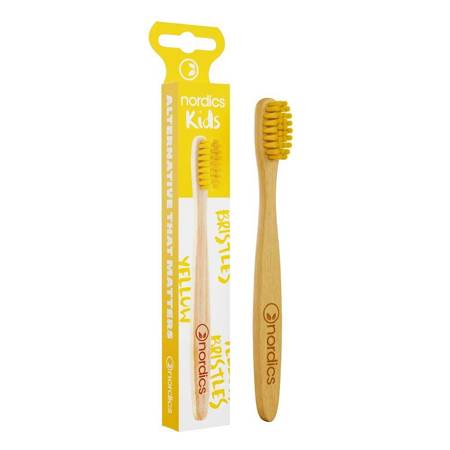 Kids Bamboo Toothbrush bambusowa szczoteczka do zębów dla dzieci Yellow